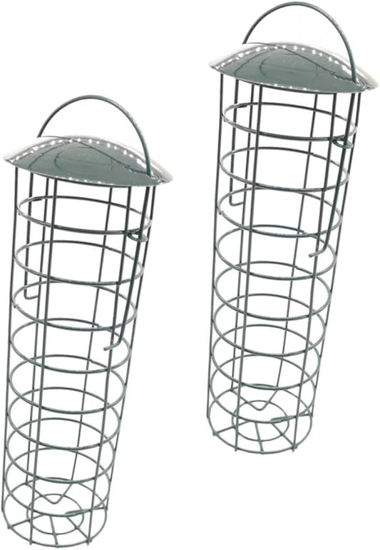 VANZACK 2Pcs Green Outdoor Bird Feeding Tool Hanging Pet Bird Supplies for Garden Courtyards Lightweight and Practical Design for Easy Use