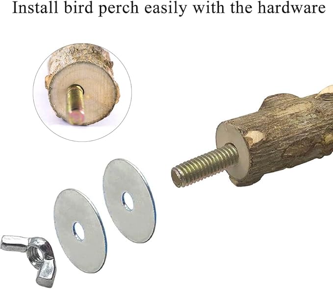 Bird Cage Feeder Stand Perches Accessories Hardware 16 Clamps 8 Screws 8 Bolts 1 Drill for Holding Water Food Cups Bowls Metal Replacements Hamster Board Pole Fixing Breeding Box Double-Headed Screw