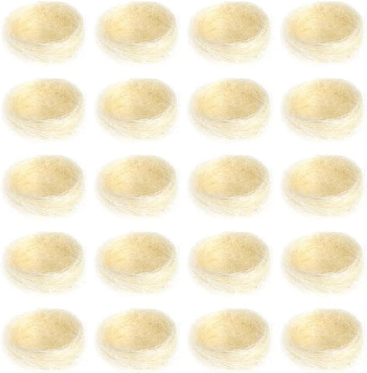 Hemoton 20Pcs Artificial Bird Nest, Natural Rattan Birds Nest Crafts, Easter Bird Nest Decorating Kit for Crafts, Easter, Party, Wedding, Patio (Hemp Thread Color)