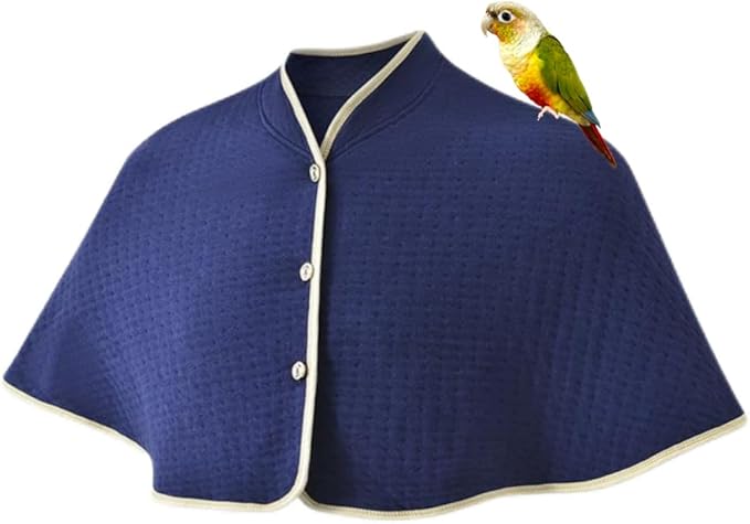 Parrot Anti-Scratch Shoulder Protector, Reusable Bird Shoulder Poop Protector For Parakeets Cockatiels Conures Lovebirds Finches Macaw (Blue)