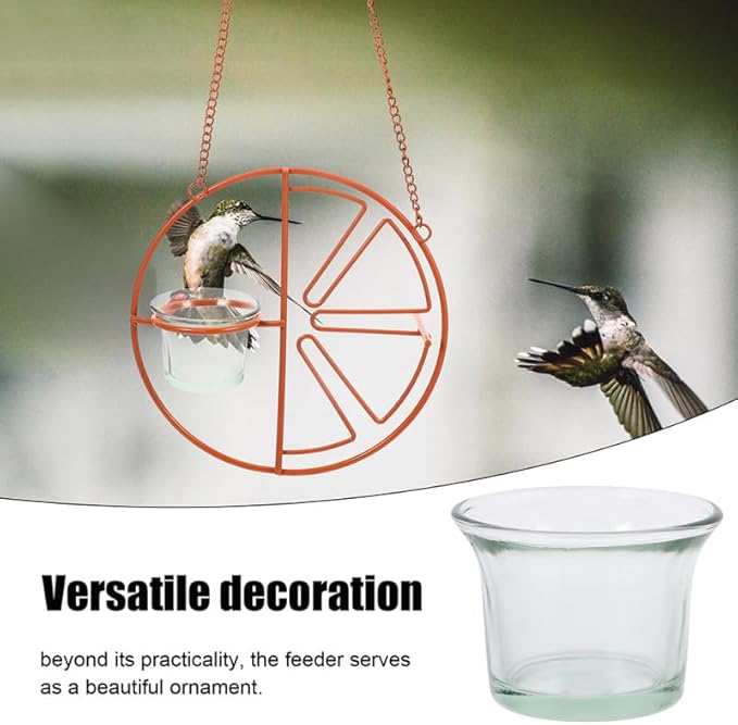 BESPORTBLE 2Pcs Glass Hummingbird Feeder Cups Replacement - Outdoor Hanging Bird Feeder Bowls for Garden Patio Balcony - Durable Glass Bird Accessories