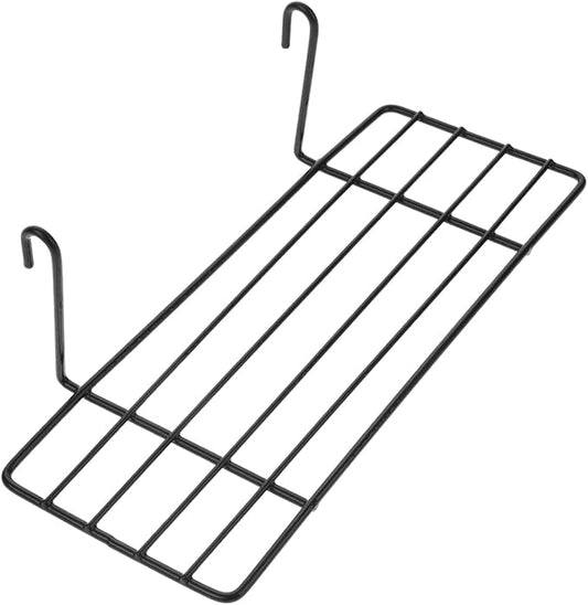 balacoo Parrot Birdcage Platform Perch with Hanging Hooks - Iron Grid Wall Shelf for Small Pet Birds Bird Cage Accessory Stand for Climbing Resting and Display 9.84X3.93X2.75In