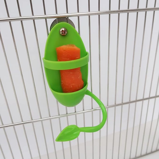 2pcs Bird Feeding Cup Rack Plastic Cuttlebone Holder,Bird Food Holder, Plastic Pet Supplies Fruit Vegetable Storage Stands