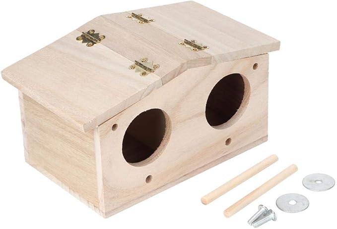 Bird Nests, Wooden Pet Bird Nests House Breeding Box Cage Birdhouse Accessories for Parrots Swallows