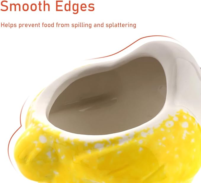 Birdcage Food Bowl Ceramic Bird Feeding Dish Cup with Clamp Holder Food Water Bowl for Canary Finch Parakeet Budgie Cockatiel Lovebird (Yellow)