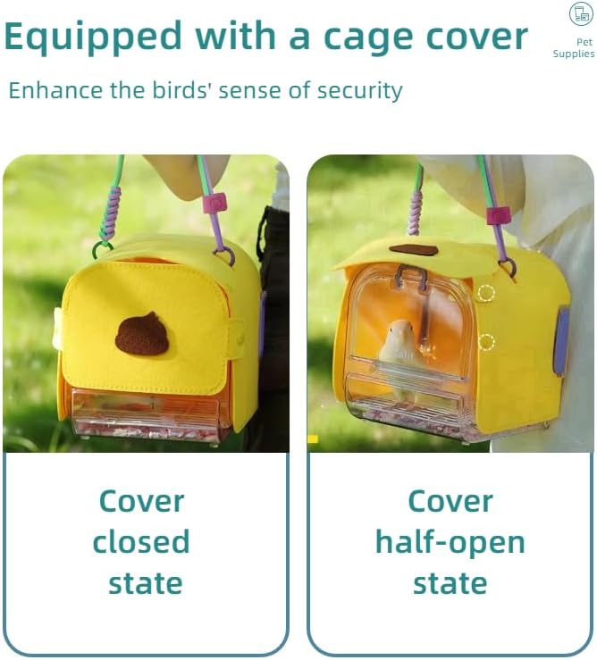 Portable Plastic Bird Cages Lightweight Waterproof Ventilated Travel Bird Cage for Pets Ideal for Outdoor Use Easy to Carry Bird Carrier Perfect for Small Birds and Budgies (Purple)