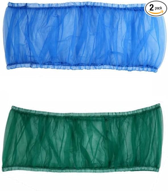 Bird Cage Seed Catcher (2 Pack), Airy Gauze Bird Cage Cover Seeds Guard Dust-Proof Universal Birdcage Accessories Mesh Net Cover (Blue + Green, XL)