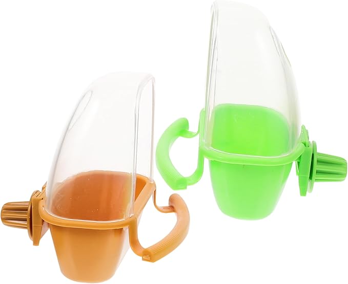 POPETPOP Bird Cage Feeder, 2Pcs - Convenient Hanging Design Plastic Material, Large Capacity, Easy to Install and Use, Versatile for Multiple Pets