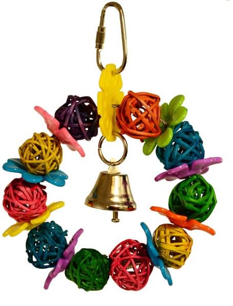 Super Bird Creations SB759 Daisy Ring Bird Toy - for Small Bird Sizes 6" x 4" - Parrotlets, Parakeets, Cockatiels, and Lovebirds - Colorful and Interactive Bird Toy - Enrichment & Boredom Relief Toy