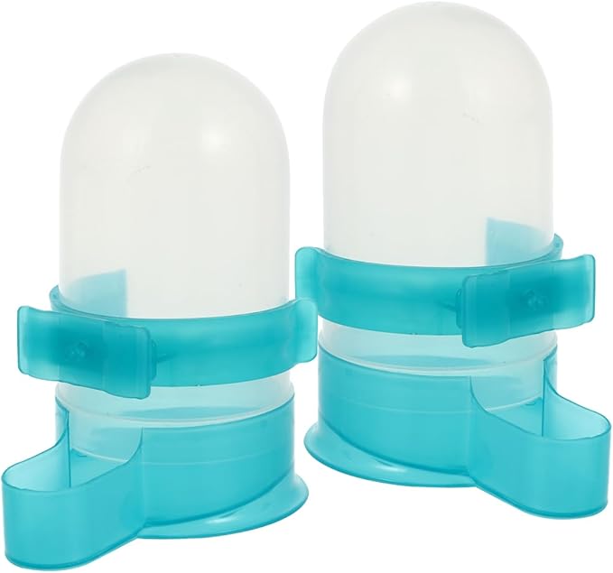 Kisangel 2Pcs Automatic Bird Water Feeder, Pigeon Bottle Water Drinker Clip Bird Cage Feeder for Budgie Cockatiel Lovebirds Decor
