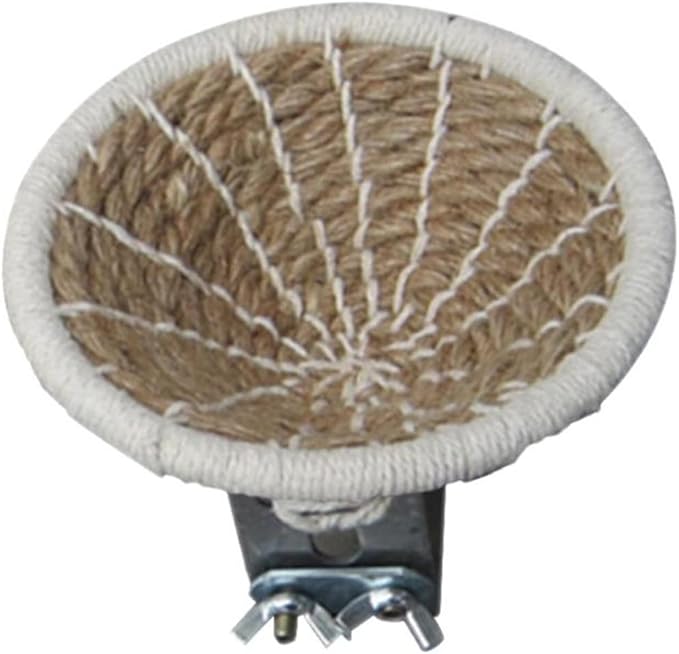 Hand Woven Hemp Rope Bird Nest Bed Cage Bed for Dove Parrot Canary Little Parrot Warm Bird Breeding Cabin Nest(Hemp Rope L)