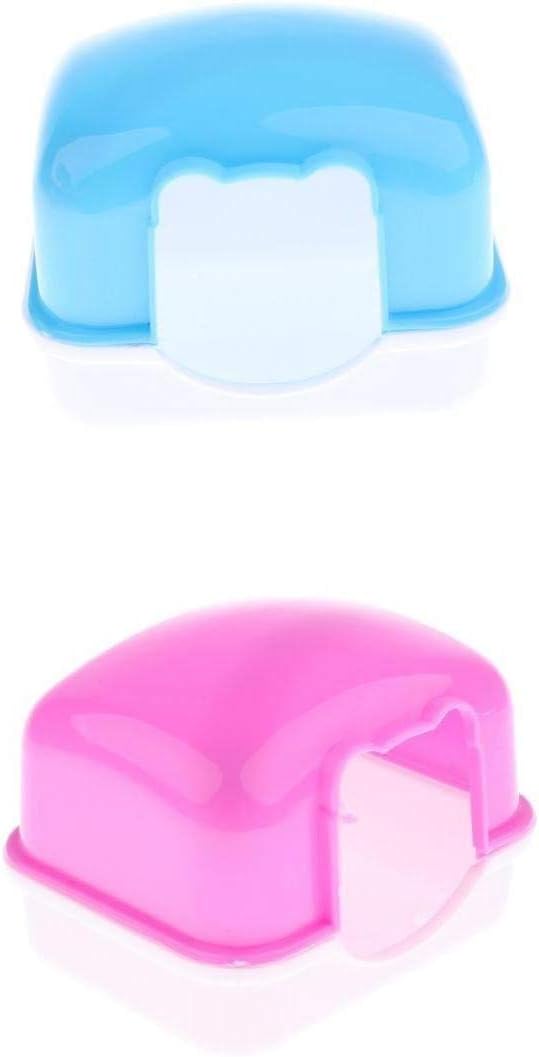 2 x Plastic Hamster House, Spleeping Room, Hideout Hut Exercise Natural Funny Nest, Blue & Pink