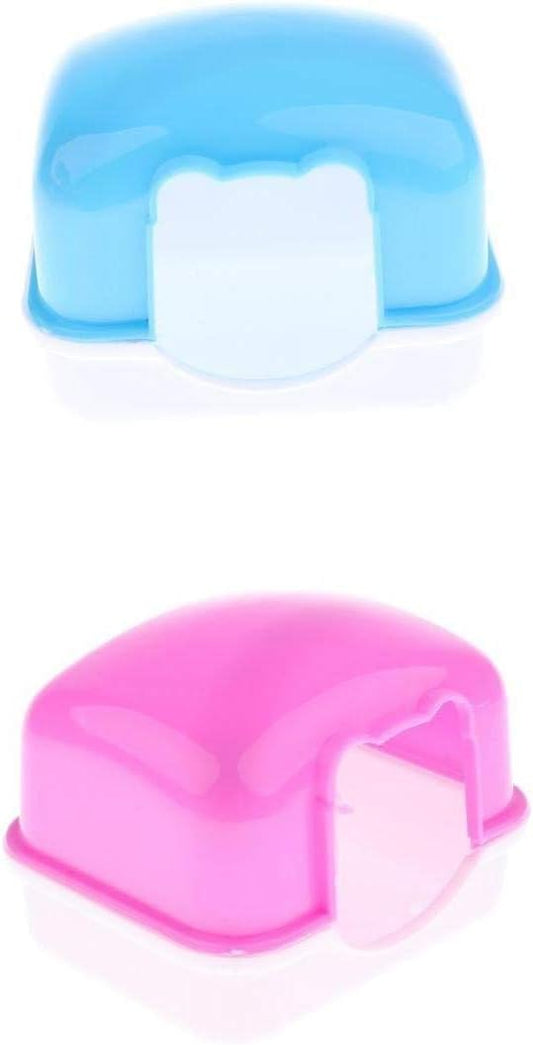 2 x Plastic Hamster House, Spleeping Room, Hideout Hut Exercise Natural Funny Nest, Blue & Pink