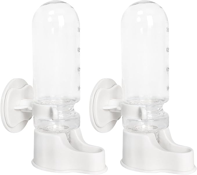 Bird Water Feeder,2PCS Automatic Bird Water Dispenser for Cage,Parrot Water Bottle Drinker Food Seed Dispenser Cage Accessories for Parrots Budgie Lovebirds Parakeet Cockatiel (Clear 150ML)
