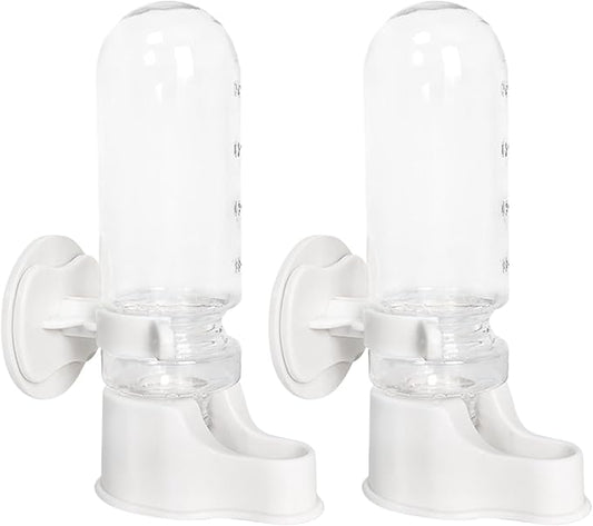 Bird Water Feeder,2PCS Automatic Bird Water Dispenser for Cage,Parrot Water Bottle Drinker Food Seed Dispenser Cage Accessories for Parrots Budgie Lovebirds Parakeet Cockatiel (Clear 150ML)