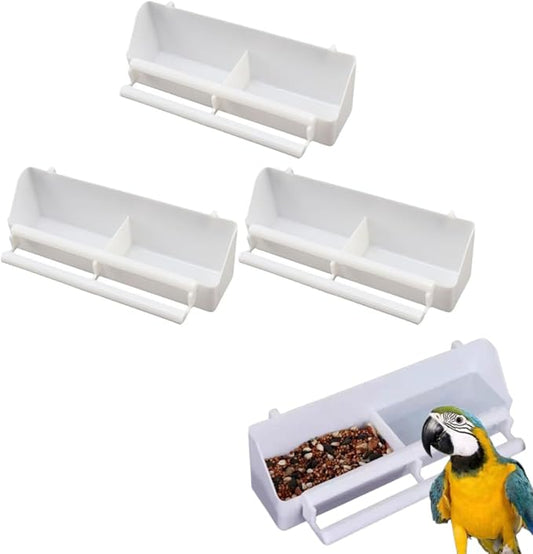Balacoo 3 Pack Bird Water Dispenser for Cage: Plastic Bird Food Bowl, Hanging Parakeet Feeder for Parrots, Budgie, Cockatiel, Poultry, Pigeon, Quail
