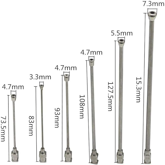 YITON Bird Feeder 50Ml Animal Feeding Syringe with 6Pcs Straight Stainless Steel Gavage Tubes Bird Feeding Accessories 1Set