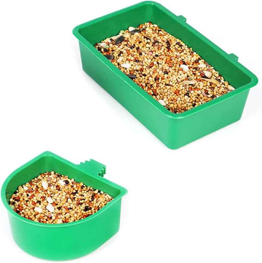 2 Pieces Bird Feeding & Watering Supplies,Bird Bath for Cage,Bird Water Feeder,Parakeet Bath,Bird Feeder for Cage,Bird Cage Feeder,Bird Shower,Bird Food Bowl (Green)