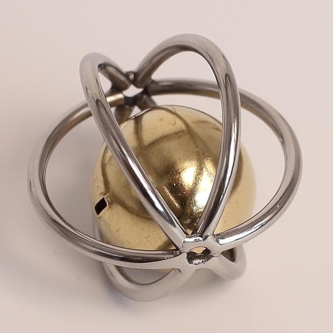 Fosrion Heavy Duty Stainless Steel Bird Toy for Large Parrots - Chew-Proof Foraging Ball with Bell for Macaws, Cockatoos, African Greys (Large Ball + Clicker)