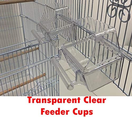 Large Double Roof Top Flight Bird Cage for Cockatiels Sun Parakeets Green Cheek Conures Aviary Budgie Finch Lovebird Canary Pet Bird Travel Cage