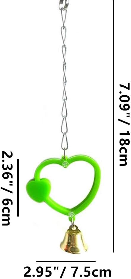 Bird Mirror Toy with Bell Swing Hanging Ringer Leather Mirror Toy Parrot Cage Accessories Decoration for Small and Medium Parakeet Cockatiel Finch Lovebird Conure Budgie Cockatoo African Grey (C)