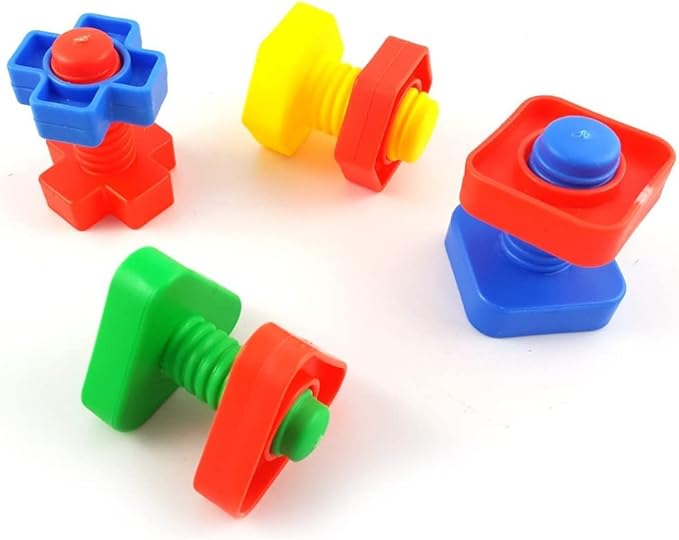 Litewoo 4pcs Bird Intellective Toys Nuts and Bolts for Parrot Parakeet Cockatiel Conure Macaw African Grey Amazon Cockatoo Budgie Lovebird Canary Cage Part