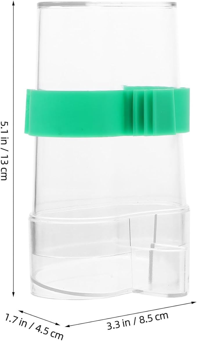 balacoo 6pcs Transparent Automatic Pet Water Feeder for Birds No Leakage Design Elastic Slots Fit Cage Spacing Easy to Use Water Feeding Tool for Bird Care