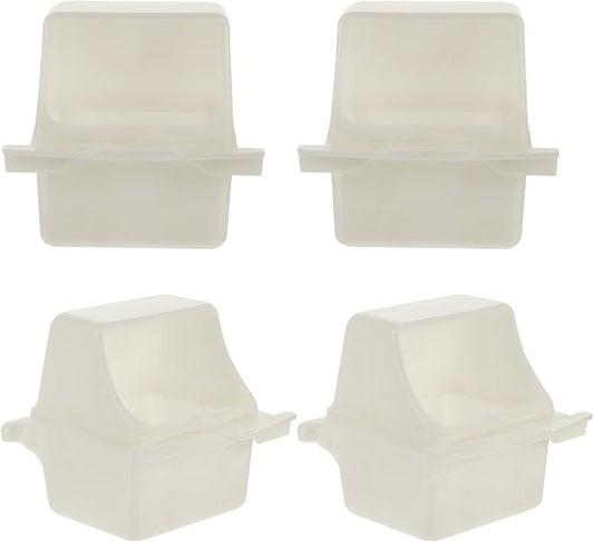 4pcs Plastic Bird Feeder Weatherproof Bird Cage Feeding Station for Parrots Clean Birdhouse Accessories for Various