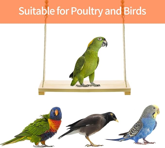 Chicken Swing Toy, Chicken Toy, Wood Chicken Swing Toy, Wood Chicken Swing for Chickens Rooster Poultry Parrots