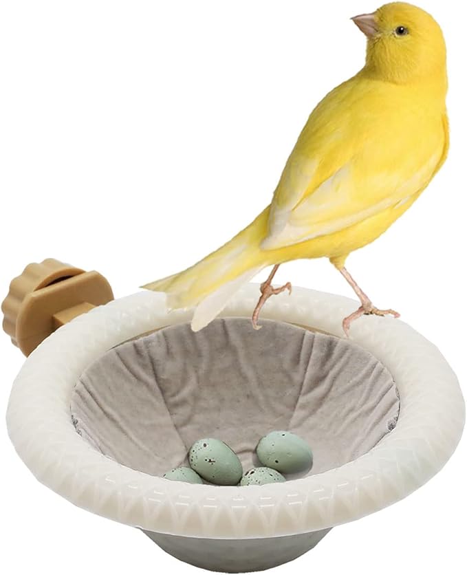 FOIBURELY Bird Nest Canary Finch Parrot Nest with Felt（White）
