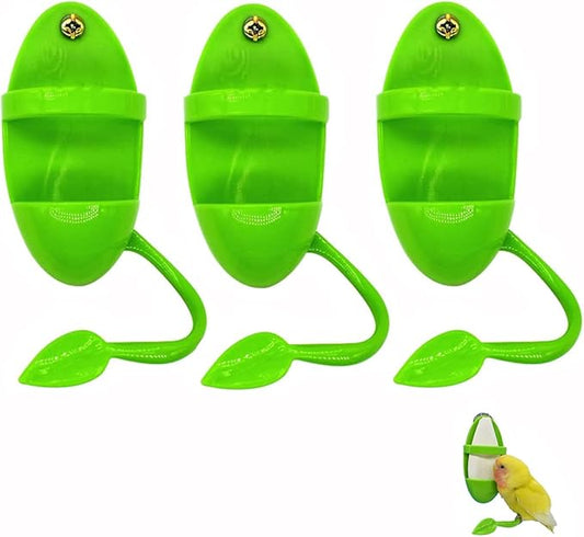 Plastic Bird Feeding Holder for Cuttlebone on Cage Parrot Cage Stands Parrots Feeder Perches,3 Pieces
