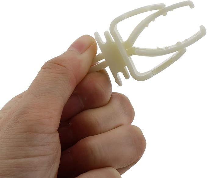6pcs White Plastic Bird Food Clips for Cage Feeding
