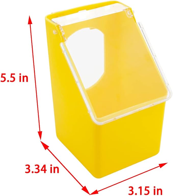 2 Pcs Pigeon Plastic Feeder, Bird Food Feeding Hanging Box for Bird Poultry Pigeon Parrot Parakeet Budgie Cage (One Hole)
