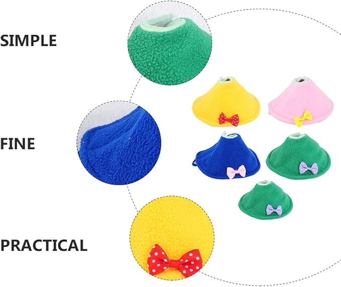 balacoo 5pcs Bird Protective Neck Collar Pecking Prevention Healing Neckerchief for Parrots and Cockatiels Adorable Design Easy to Use and