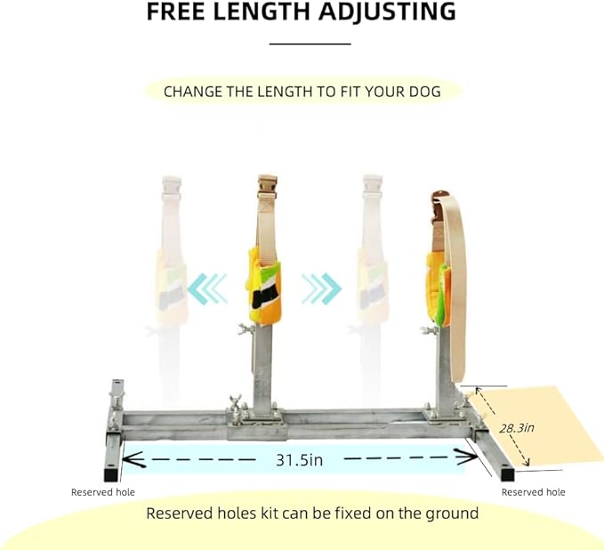 Dog Breeding Stand(Multi-Specification) Adjustable Height and Length,Stainless Steel Dog Breeding Stand,Disabled Dog Stand up (SLIVER,M)