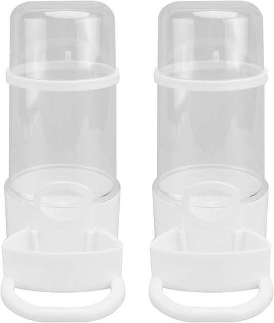 POPETPOP Bird Water Feeder, 2pcs Plastic Automatic Dispenser for Multiple Birds, Parakeet, Budgie, Cockatiel, Lovebirds, Canary, Finch