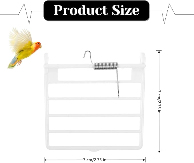 4 Pcs Bird Cage Door Accessories with Spring Wires, Pet Cage Door Parts for Birds, Small Animal(White)