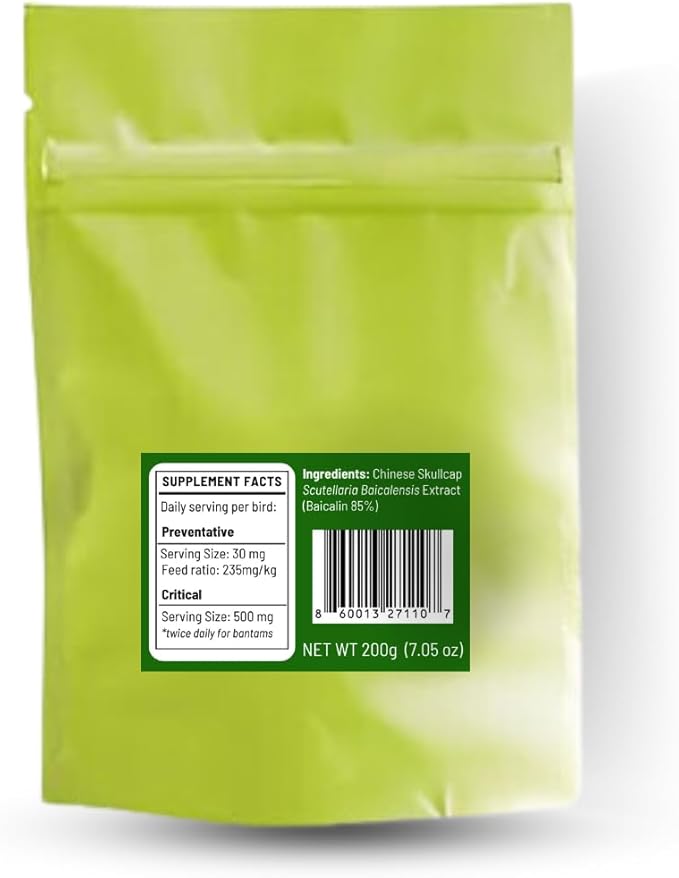 Dam Kids Ranch FORTIFLOCK Poultry Supplement with Chinese Skullcap, for Bird Respiratory and Gut Health (200g)