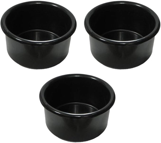 A&H Tool & Die Crock-Style Black Plastic Bird Dish 16 oz (3 Pack)