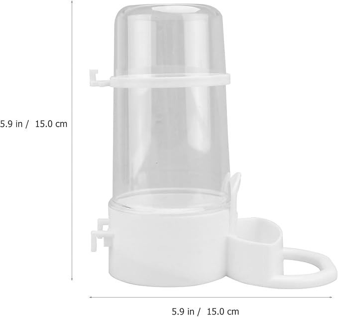 POPETPOP Bird Water Feeder, 2pcs Plastic Automatic Dispenser for Multiple Birds, Parakeet, Budgie, Cockatiel, Lovebirds, Canary, Finch