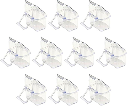 Cabilock 10Pcs Splash-Proof Bird Feeder for Cage Parrot Feeding Box Transparent Bird Food Bowls Easy Install Hanging Feeding Cups