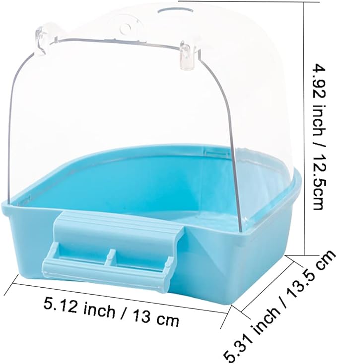 Bird Bath Tub, Hanging Bathtub Bird Cage Supplies with Hooks, Caged Bird Bath Bird Cage Parrot Supplies Bathing Tub, for Small Brids Lovebirds Canary Finches