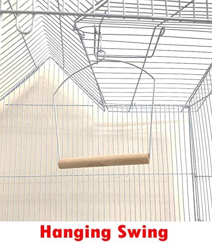 Large Double Roof Top Flight Bird Cage for Cockatiels Sun Parakeets Green Cheek Conures Aviary Budgie Finch Lovebird Canary Pet Bird Travel Cage