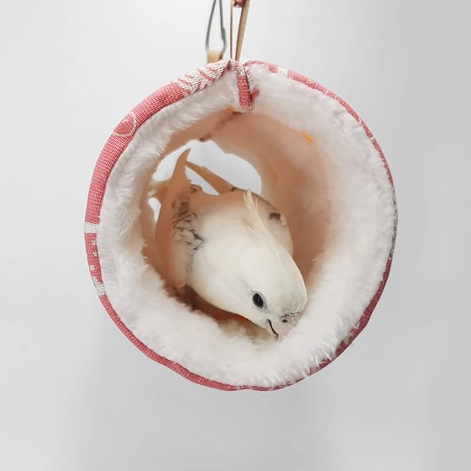 Bird Nest House Hut Hammock, Winter Warm Nest, Snuggle Bird Hammock Hanging Happy Hut Bird Parrot Hideaway Cage Toy for Parrot Budgies Parakeet Cockatiels Conure Lovebird Finch (Large, Dark Blue)
