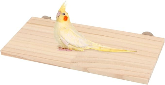 Wontee Bird Perch Stand Wooden Platform for Cockatiels Conures Rats Gerbils Chinchillas Squirrels (M)