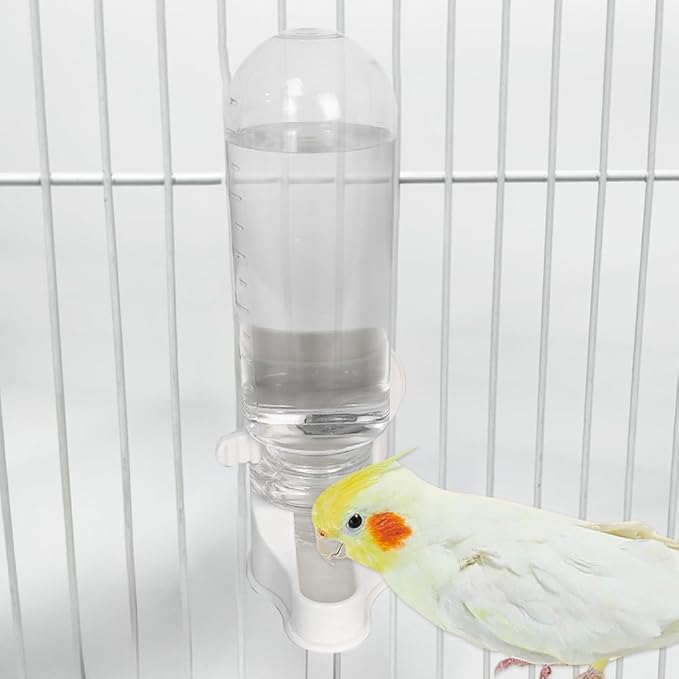 Automatic Pet Bird Water Feeder, Bird Water Dispenser for Cage, Bird Cage Suspended Automatic Water Dispenser, Bird Feeders for Parakeet Budgie Cockatiel Lovebirds Canary Finch (110ml)