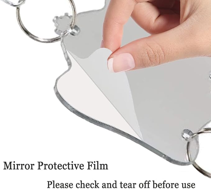 Litewoo Bird Mirror Toy Parrot Hanging Anti-Shatter Mirror Fun Play Toy with Bells for Parakeet Cockatiel Conure Budgie Lovebird Cockatoo Canary Finch Cage Accessories