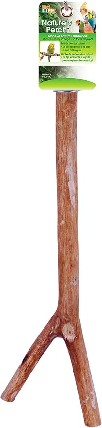 Penn Plax Y-Shaped Wooden Bird Perch, Large