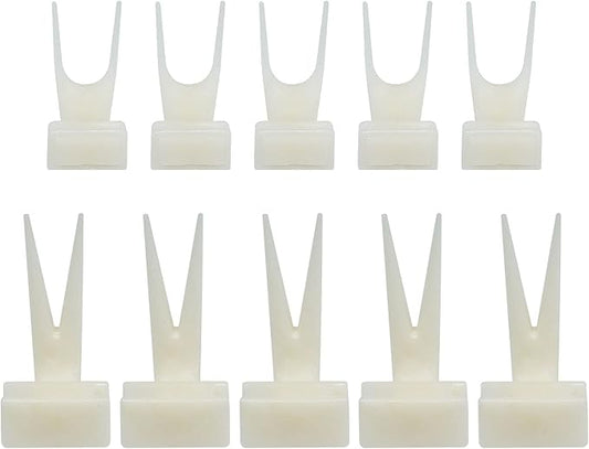 nomal 10Pcs Plastic Bird Parrot Fruit Fork Pet Birds Vegetable Food Holder Pin Clip Bird Feeder for Budgie Canary Small Animal Cage (Small+Large) (10)