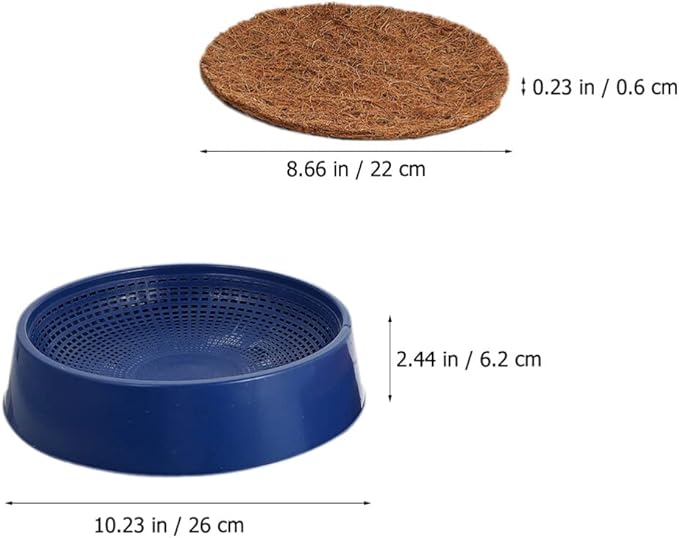 Ipetboom Pigeon Nest, Reusable Bird Nest Set with 5 Replaceable Pads for Indoor and Outdoor Use, Durable Plastic Bird Pad for Breeding, 10.23 X 10.23 X 2.44 Inches, Blue